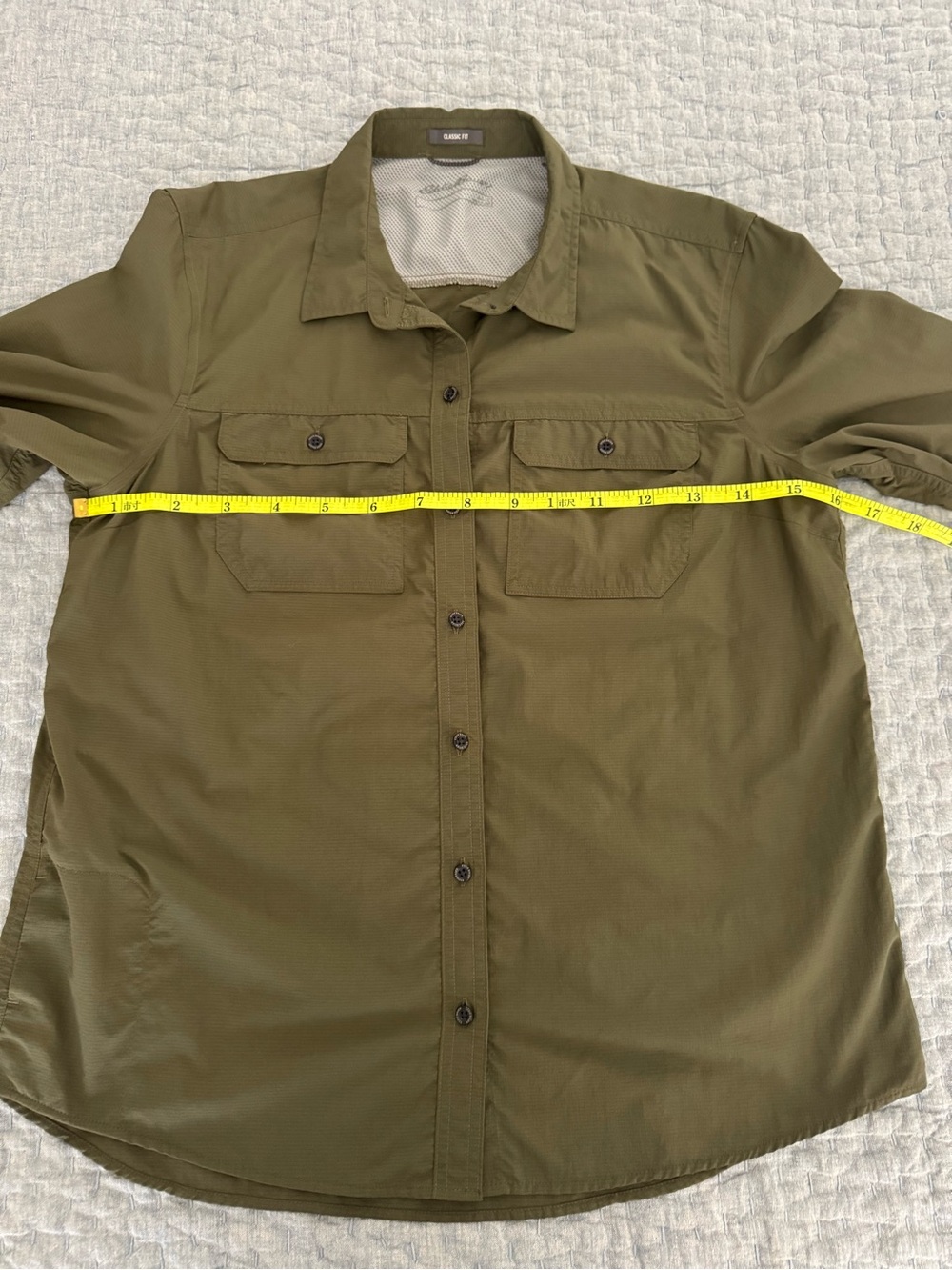 Eddie Bauer Olive Green Women's Button-Down Travel Shirt Size L - Picture 6 of 10
